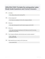 W96/S96 FDNY Portable fire extinguisher sales Study Guide Questions and Correct Answers