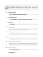 Instructor Exam Questions and Correct Answers 2024