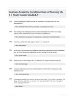 Gurnick Academy Fundamentals of Nursing ch 1-3 Study Guide Graded A+