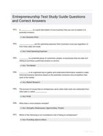 Entrepreneurship Test Study Guide Questions and Correct Answers