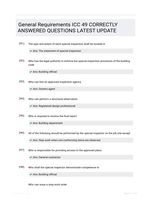 General Requirements ICC 49 CORRECTLY ANSWERED QUESTIONS LATEST UPDATE