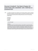 Brunner & Suddarth: Test Bank (Chapter 65) QUESTIONS AND ANSWERS 100% VERIFIED A+ GUARANTEED