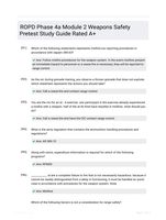 ROPD Phase 4a Module 2 Weapons Safety Pretest Study Guide Rated A+