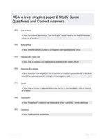 AQA a level physics paper 2 Study Guide Questions and Correct Answers