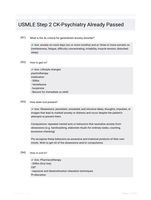 USMLE Step 2 CK-Psychiatry Already Passed