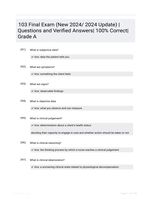 103 Final EXAM PREP 2024 | REAL 772 QUESTIONS WITH 100% CORRECT DETAILED ANSWERS WITH RATIONALES | UPDATED & VERIFIED