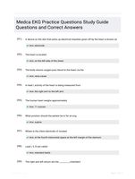 Medca EKG Practice Questions Study Guide Questions and Correct Answers