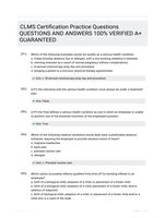 CLMS Certification Practice Questions QUESTIONS AND ANSWERS 100% VERIFIED A+ GUARANTEED