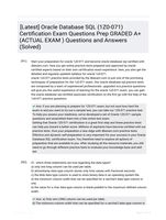 [Latest] Oracle Database SQL (1Z0-071) Certification Exam Questions Prep GRADED A+ (ACTUAL EXAM ) Questions and Answers (Solved)