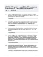 UNITEK LVN quiz24 Legal, Ethical, Transcultural 2 34 CORRECTLY ANSWERED QUESTIONS LATEST UPDATE