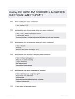 History CIE IGCSE 155 CORRECTLY ANSWERED QUESTIONS LATEST UPDATE