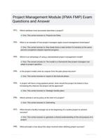 Project Management Module (IFMA FMP) Exam Questions and Answer