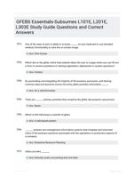 GFEBS Essentials-Subsumes L101E, L201E, L303E Study Guide Questions and Correct Answers