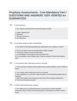 Prophecy Assessments - Core Mandatory Part I QUESTIONS AND ANSWERS 100% VERIFIED A+ GUARANTEED