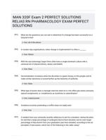 MAN 320F Exam 2 PERFECT SOLUTIONS RELIAS RN PHARMACOLOGY EXAM  PERFECT SOLUTIONS