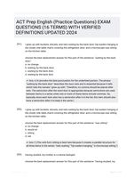 ACT Prep English (Practice Questions) EXAM QUESTIONS (16 TERMS) WITH VERIFIED DEFINITIONS UPDATED 2024