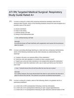 ATI RN Targeted Medical Surgical: Respiratory  Study Guide Rated A+