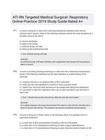 ATI RN Targeted Medical Surgical: Respiratory Online Practice 2019 Study Guide Rated A+