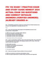 ITE 152 EXAM 1 PRACTICE EXAM AND STUDY GUIDE NEWEST 2024 ACTUAL EXAM 300 QUESTIONS AND CORRECT DETAILED ANSWERS