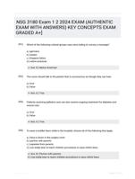 NSG 3180 Exam 1 2 2024 EXAM (AUTHENTIC EXAM WITH ANSWERS) KEY CONCEPTS EXAM GRADED A+]