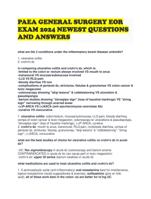 PAEA GENERAL SURGERY EOR EXAM 2024 NEWEST QUESTIONS AND ANSWERS