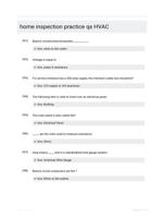 home inspection practice qs HVAC