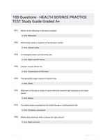 100 Questions - HEALTH SCIENCE PRACTICE TEST Study Guide Graded A+