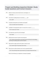 Propert and Building Inspection Module I Study Guide Questions and Correct Answers