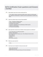 NATA Certification Exam questions and Answers | Verrified