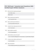 PSY 200 Exam 1 (practice test) Questions With Verified Expert  Written Solutions