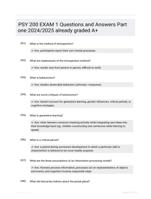 PSY 200 EXAM 1 Questions and Answers Part one 2024/2025  already graded A+