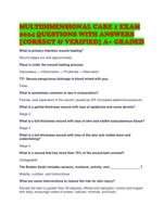 MULTIDIMENSIONAL CARE 1 EXAM 2024 QUESTIONS WITH ANSWERS [CORRECT & VERIFIED] A+ GRADED