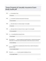 Texas Property & Casualty Insurance Exam Study Guide pdf