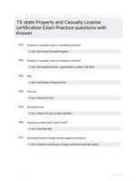 TX state Property and Casualty License certification Exam Practice questions with Answer