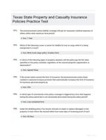 Texas State Property and Casualty Insurance Policies Practice Test