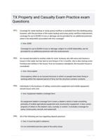 TX Property and Casualty Exam  Practice exam Questions