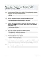 Texas Exam Property and Casualty Part 1 (Insurance Regulation)