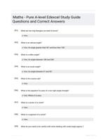 Maths - Pure A-level Edexcel Study Guide Questions and Correct Answers