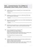 SQE1 - Criminal Practice 122 CORRECTLY ANSWERED QUESTIONS LATEST UPDATE