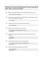 Montana Property Management Exam Prep 2023 with 100% correct Answers