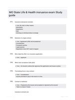 MO State Life & Health insruance exam Study guide