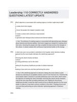 Leadership 110 CORRECTLY ANSWERED QUESTIONS LATEST UPDATE