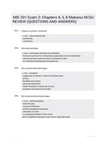 MIE 201 Exam 2: Chapters 4, 5, 8 Makanui NCSU REVIEW (QUESTIONS AND  ANSWERS)