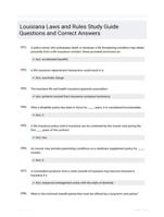 Louisiana Laws and Rules Study Guide Questions and Correct Answers