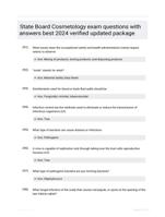 State Board Cosmetology exam questions with answers best 2024 verified updated package