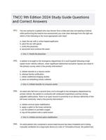 TNCC 9th Edition 2024 Study Guide Questions and Correct Answers