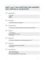 WSET Level 1 Wine QUESTIONS AND ANSWERS 100% VERIFIED A+ GUARANTEED