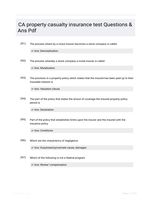 CA property casualty insurance test Questions & Ans Pdf