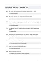 Property Casualty CA Exam pdf