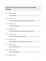 ACLS Pre-Course Self-Assessment Already Passed